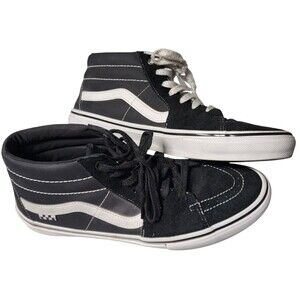 Vans Black HiTop Leather Sneakers Ultracush Mens Size 12